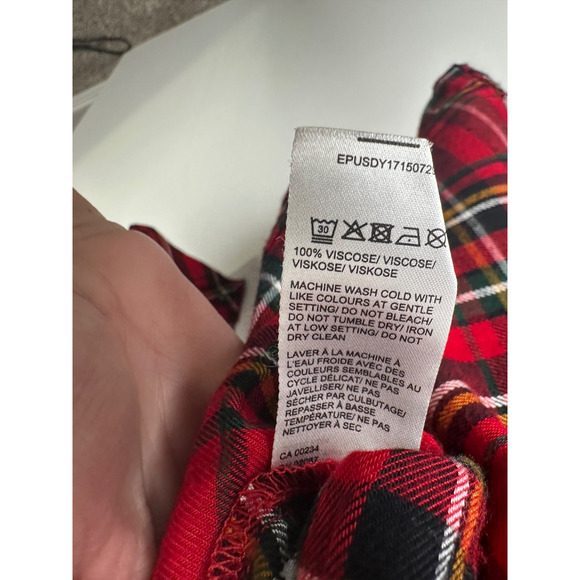 VTG SAKS FIFTH AVENUE CHRISTMAS PLAID M RHINESTONE COLLAR SHIRT VISCOSE Snap B3 - Picture 4 of 7